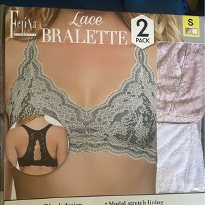 Bralettes 2x (white & pink) 1X ( silver & black)